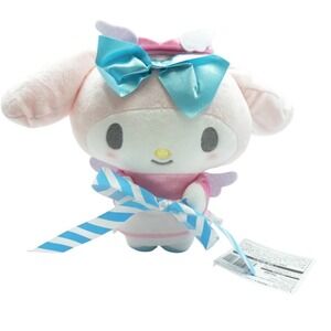 Furyu My Melody Plush Doll Kids Small Pink Excellent Angel Bow Glitter Sanrio
